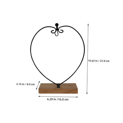 COHEALI Hanging Glass Globe Display Stand with Wooden Base Iron Ornament Holder for Air Plant Terrarium Wedding Party and Home Decoration for Christmas and Birthday Hanging Ornaments