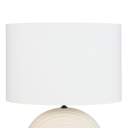 Nourison Home 21" Off White Textured Arch Table Lamp for Bedroom, Living Room, Console, Entryway