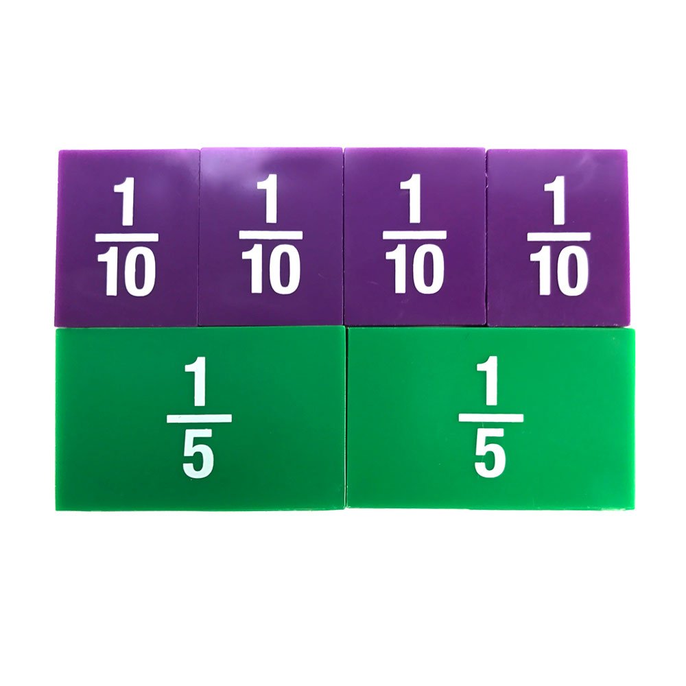 EAI Education Fraction Tiles with Tray: Numbered - Set of 51 (Pack of 2)