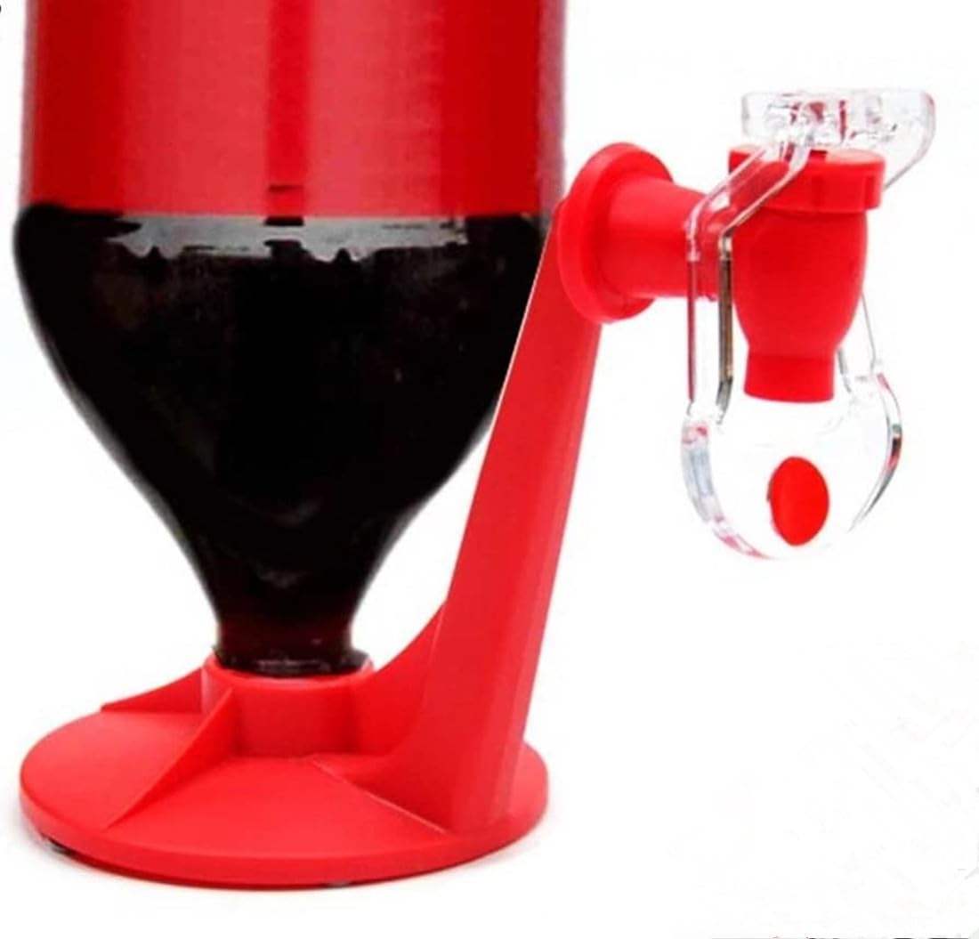 FIRSTONE 2 Liter Beverage Dispenser, 2 Liter Soda Dispenser for Fridge Coke Drink Dispenser Party Bar, Red