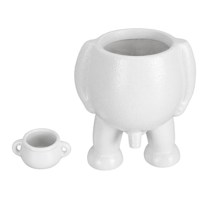 RIZGHWOY Human Figure Shaped Ceramic Flower Planter, Decorative Desktop Plant Pot, White