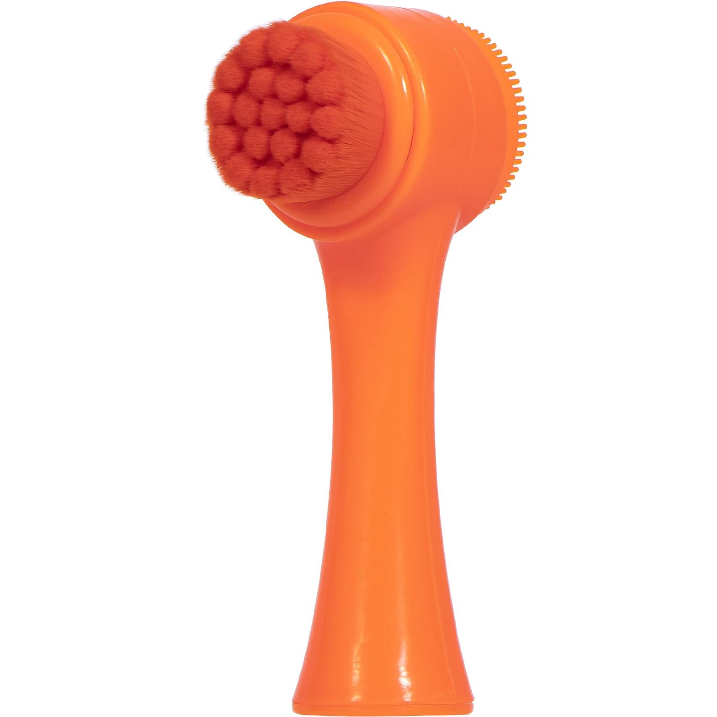 Face Brush 2 in 1, Facial Cleansing Exfoliating Scrubber Brush, Silicone Double Side Manual Face Wash Scrub Brush with Soft Bamboo Charcoal Fiber for Deep Pore Cleansing, Massaging, Skin Care