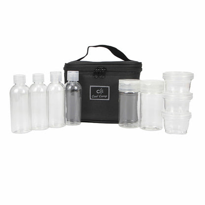 Joyeee Travel Spice Bottle Kit, Camping Portable Compact Sauce Containers with 9 Seasoning Bottles Jar for Salt Sugar Dry Herb Spice, Great for Home or Outdoor Use