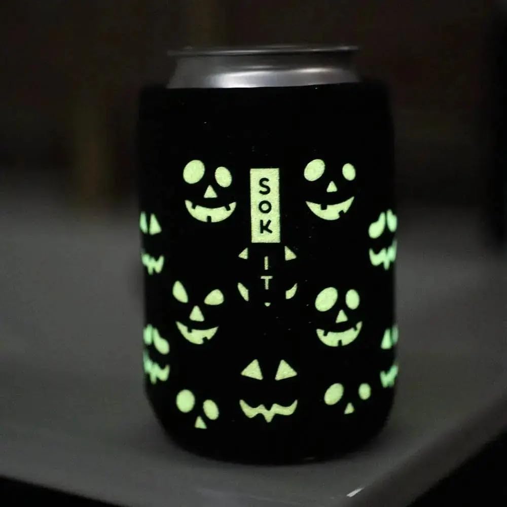 Sok It CanSok Sleeve for Beer & Soda Insulated Neoprene Cover (Fright Night Lights, 12oz Slim Can Sleeve)