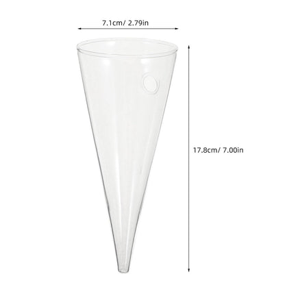 Cone Shaped Wall Vase: Clear Glass Hanging Planter - Reusable Wall Mounted Flower Vase for Succulent, Hydroponic Plant Propagation & Modern Home Decor