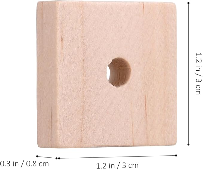 Housoutil Parrot Chewing Blocks 100Pcs Natural Wooden Bird Toys DIY Craft for Bird Cage Accessories Cockatoos Macaws African Grey Small Medium Birds