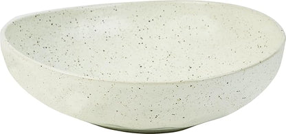 salomayes Wabi-Sabi Decorative Bowl, Matte Off-White Speckled Ceramic Key Bowl with Subtle Hammered Texture, One-of-a-Kind Artisan Glaze for Entryway or Kitchen Counter Décor