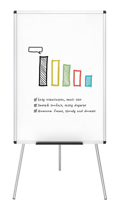 VIZ-PRO Whiteboard Easel, 36 x 24 Inches, Portable Dry Erase Board Height Adjustable for School Office and Home
