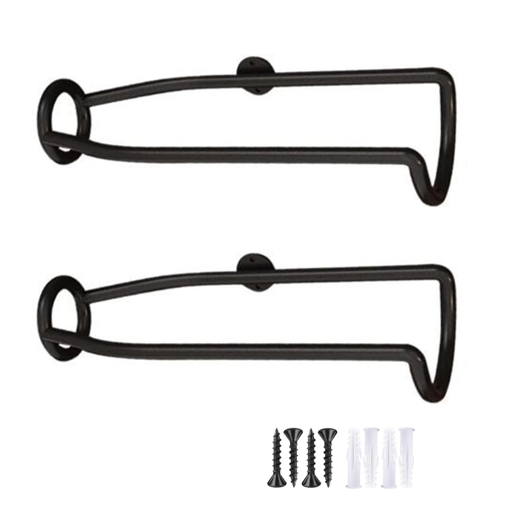 kaileyouxiangongsi 2PCS Metal Wine Wall Holder, Wall Mounted Wine Rack for Wine Bottles Display and Storage, Hanging Bottle Organizer for Living Room, Dining Room, Wine Cellar, Bar, Black