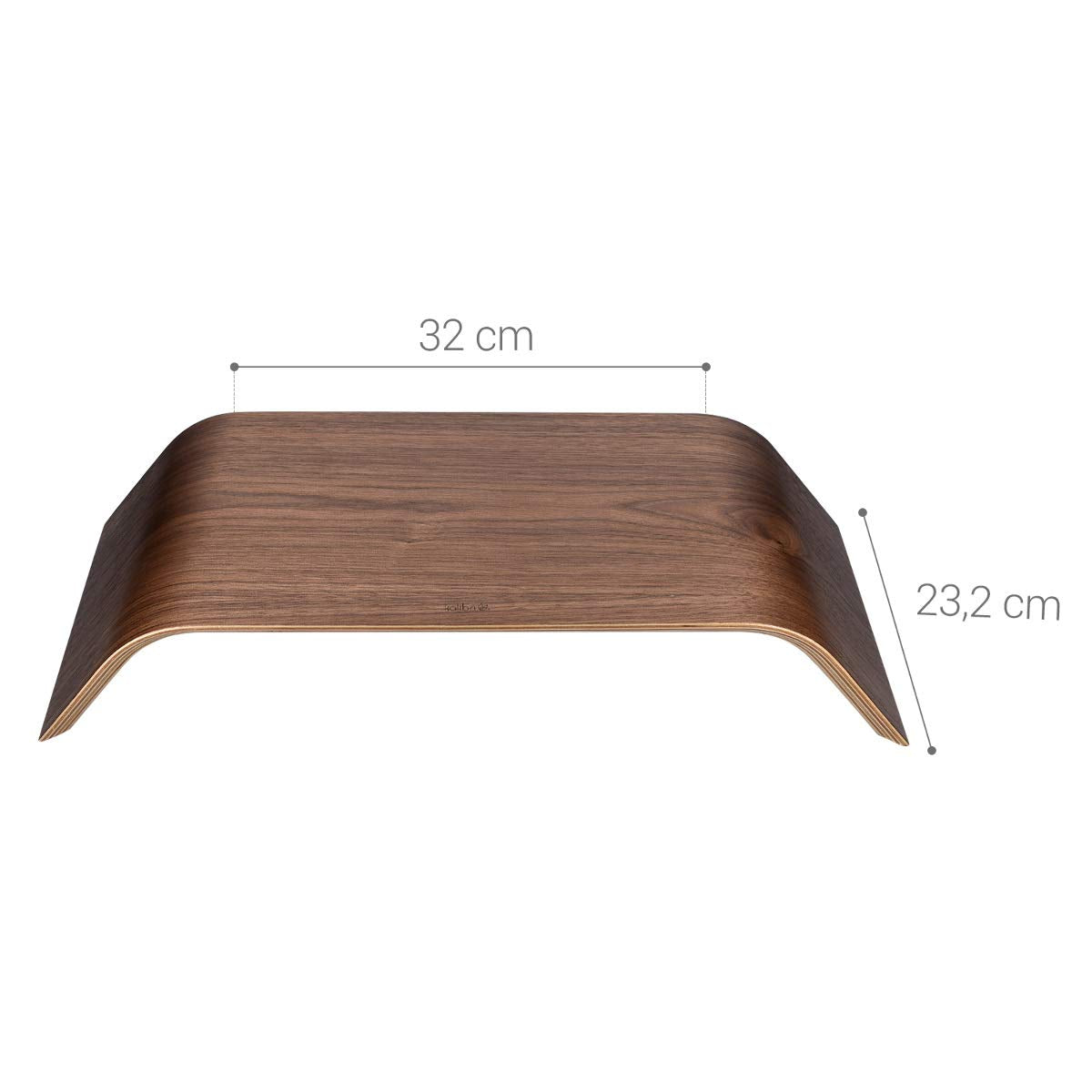 kalibri Wood Monitor Stand Riser - Computer Desk Holder Desktop Dock Wooden Mount Display for PC TV Screen Notebook Laptop - Walnut