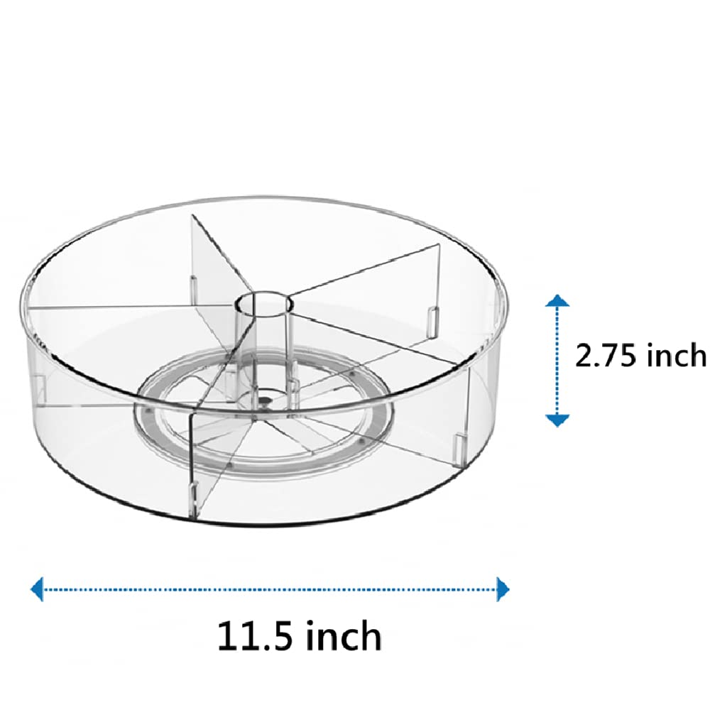 Lazy Susan Turntable Spice Rack Organizer, Food Storage Container Rotating Condiments Spinning Organizer for Kitchen Cabinets Pantry Refrigerator Countertops,Set of 2