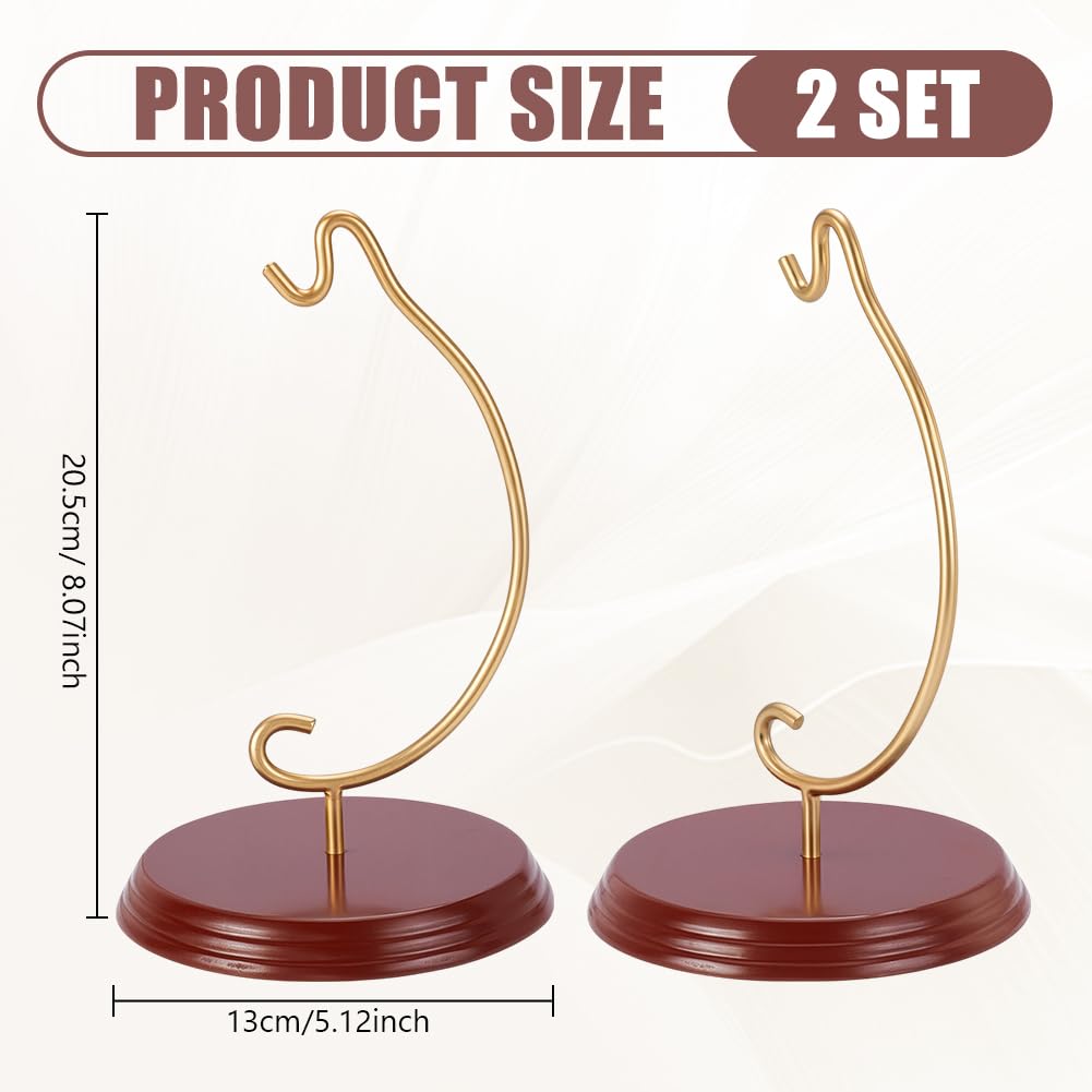 AHANDMAKER 5x8 Inch Ornament Display Stand, Ornament Stand Holders, Fruitwood Ornaments Stands for Hanging Glass Globe Air Plant Terrarium Witch Ball Home Office Party Decor Hanger