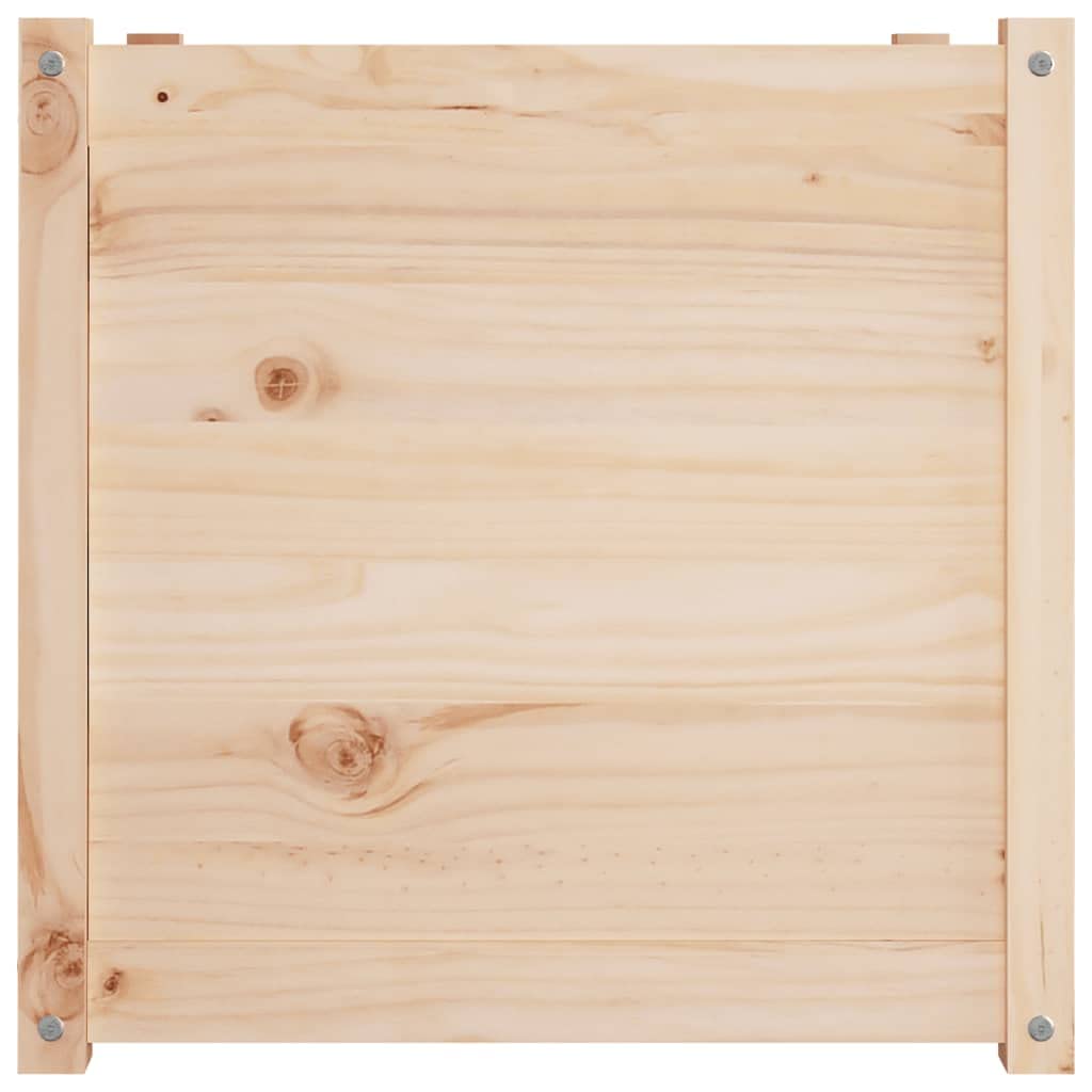 hliofuir Set of 2 Large Garden Planters, 23.6" Square Wood Plant Boxes for Outdoor Patio, Backyard, and Terrace, Rustic Solid Pinewood Planter Container for Flowers, Vegetables, and Herbs