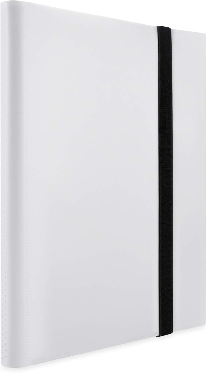 360 Pockets Trading Card Binder Album, Side Loading PP Pockets Sleeves, Cards and Coupons Protector Storage Book (White)