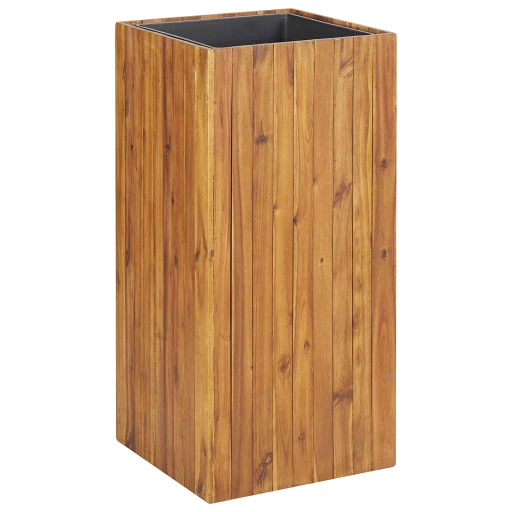 YuuSsea Brown Raised Garden Planter Box: Large, Sturdy Acacia Wood Outdoor Flower and Herb Planters for Balcony - Square