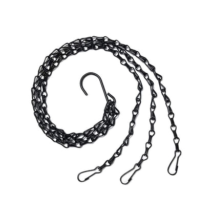 2Sets Hanging Basket Chains Hanging Flower Pot Chains, 3 Point Hanging Chains, Plant Basket, Lantern, Decorative Hanging Chain Sets 20 Inch, Black