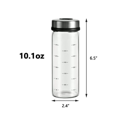 2-Piece 4-Neck Glass Seasoning Shakers - Moisture Resistant (300ml/10oz)