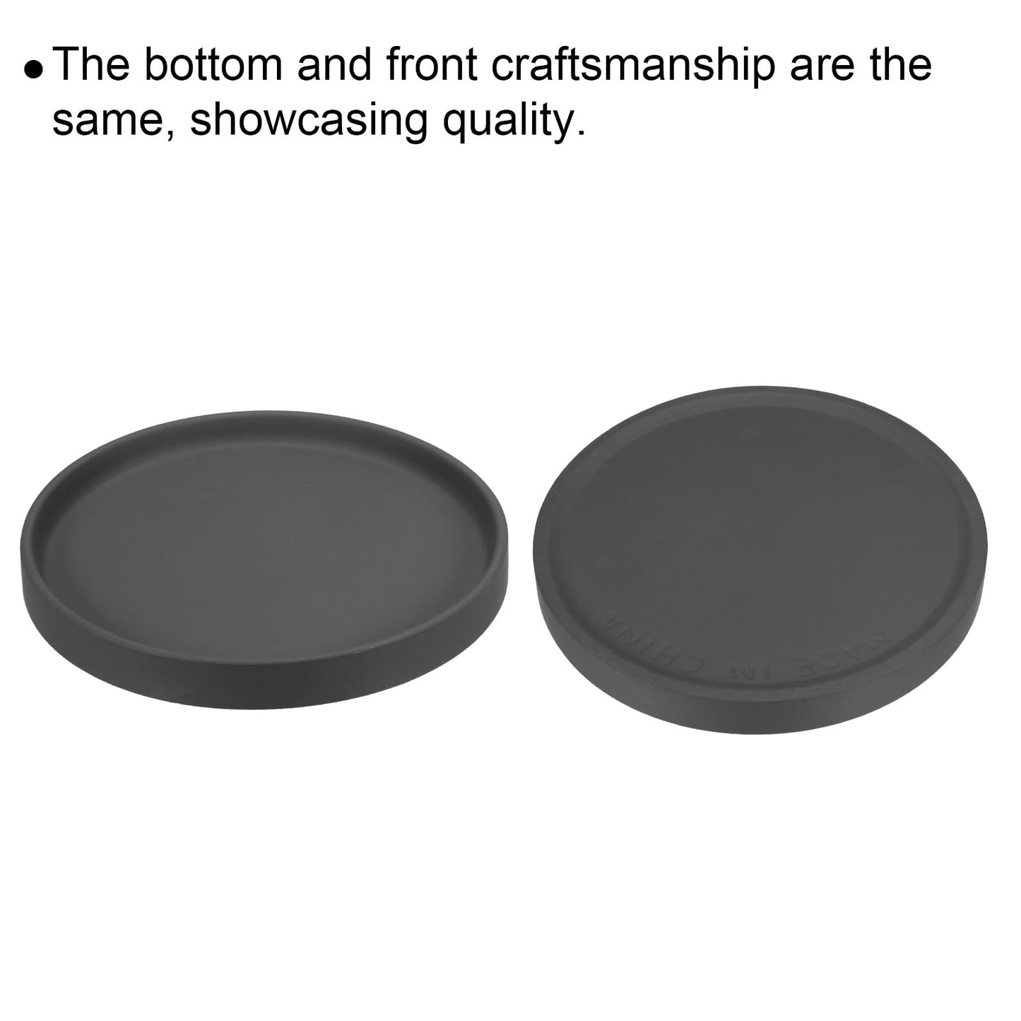 PATIKIL 7.7 Inch Round Ceramic Plant Saucer, Plant Saucer Tray Flower Planter Drip Tray for Indoors Outdoors Patio Balcony, Black