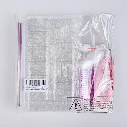 Teenitor Clear Coffin Nail Tips Set, Long Acrylic Nail Kit Full Cover Clear Press On Nails, 600 Pcs Fake Nails with Glue, Acrylic Nail Clipper Files and Buffer Polisher