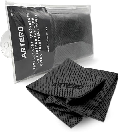 Artero Samba. Ionized Carbon Ultra-Absorbent Towel. Capable of reducing Drying time by 50%.