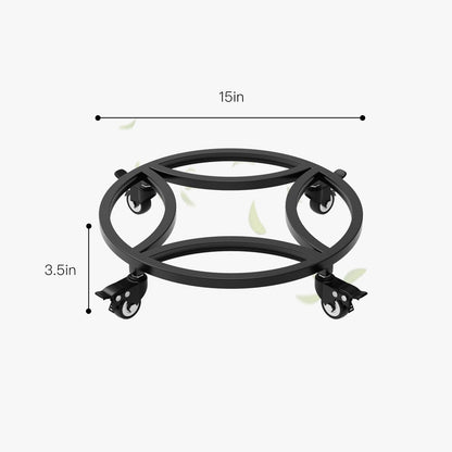 Zhongma 2 Pack Dia.18.1" x 3.5" H Round Plant Caddy with Wheels, Fully Assembled, Heavy Duty Construction, 300 Lbs Capacity, Load-Bearing Wheels with Brakes, No Installation Required