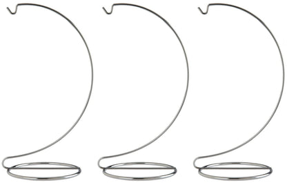 Creative Hobbies® 10 Inch Chrome Ornament Display Stands - Elegant Wire Hangers for Ornaments & Terrariums | Pack of 3