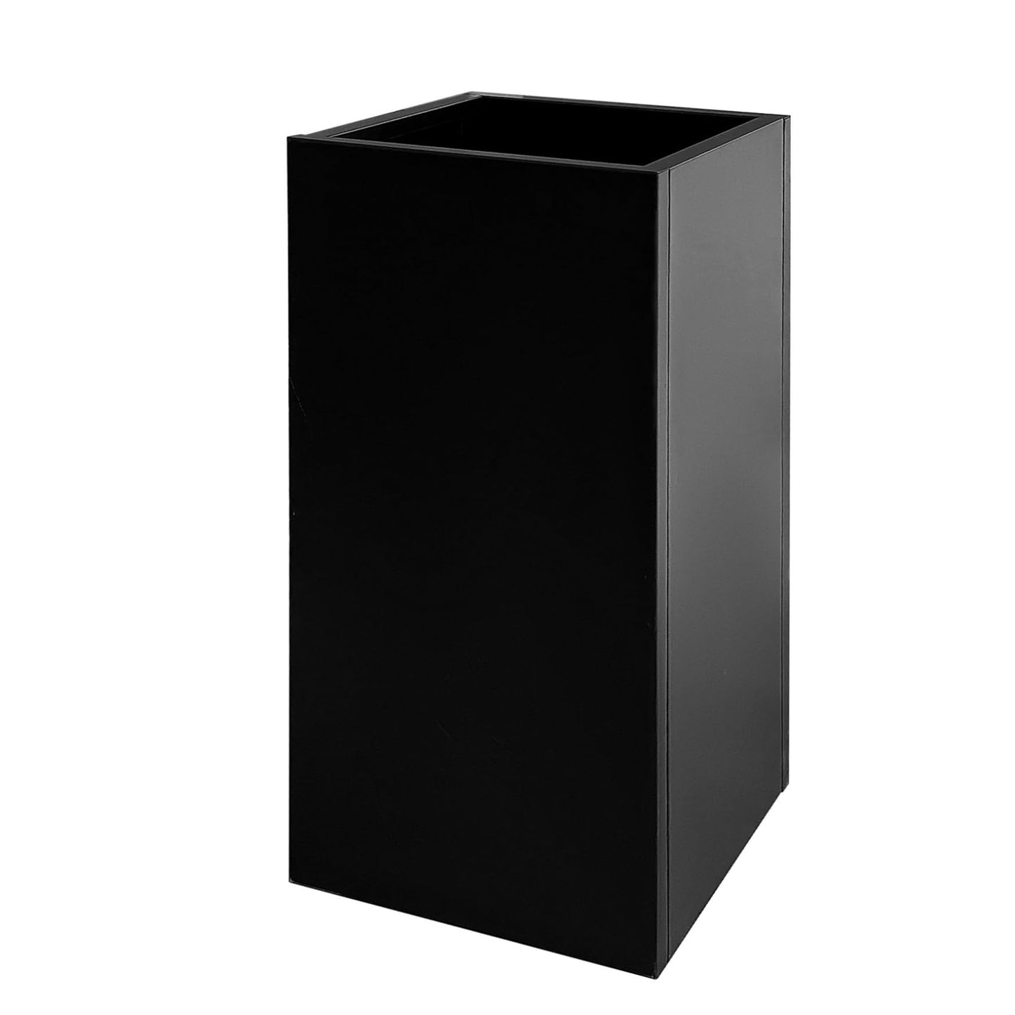 ZUCIVI Metal Planter Box for Outdoor Plants 14 x 14 x 30 Inches Cube Steel Heavy Duty Flower Pot Large Rectangular Planter with Insert Shelf and Drainage Holes Suitable for Patio Yard Garden Porch