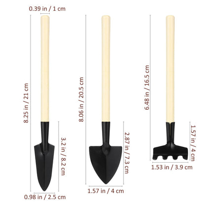 Garneck 8 Sets Mini Gardening Tools with Metal Rake Trowel and Shovel - Succulent Potting Planting Kit for Indoor - Small Gardening Tools for Cultivating Weeding Transplanting