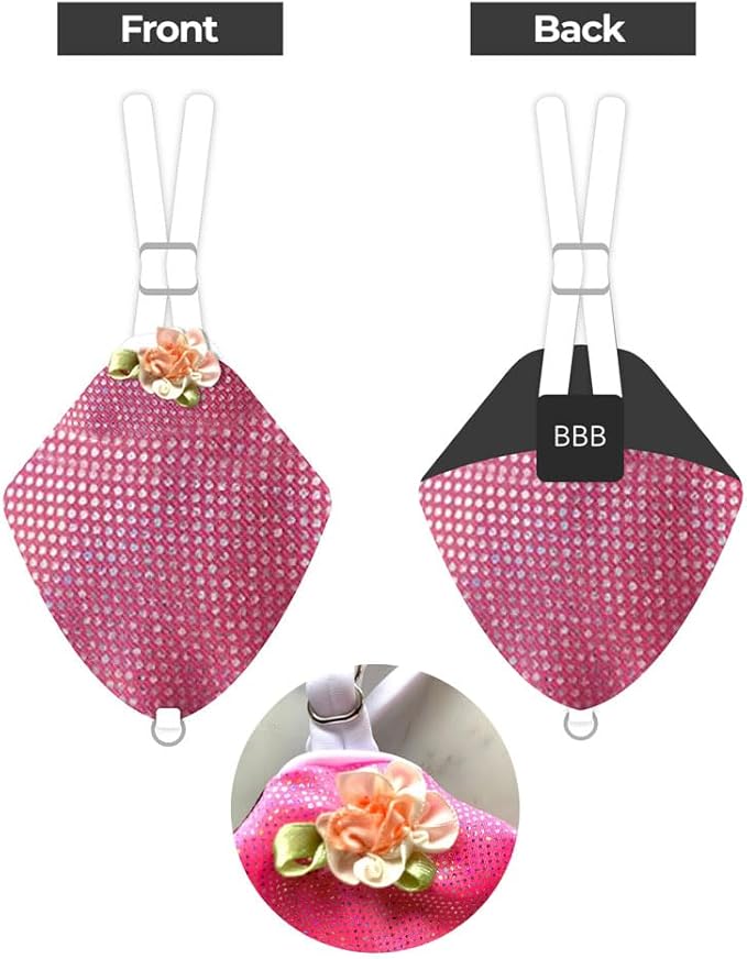 FLYPER Adjustable Mini Bird Diaper | Reusable, Washable Cloth | Comfort Fit for Parrots, Cockatiels, and Other Small Birds | Fashionable Avian Accessories Butterfly, Sparkly Rose, Mini Size 6