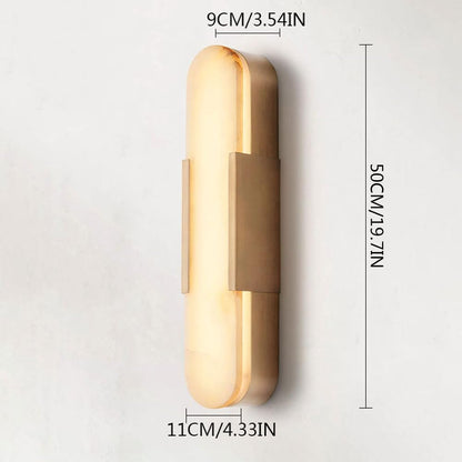 LTTKLMP 19.7" Natural Alabaster Wall Sconce Modern Brass Bedroom Bedside Marble Wall Lamp for Bathroom Indoor 7W LED Mirror Wall Light Vanity Light Fixtures Perfect for Hallway Living Room 3000K