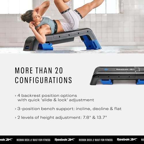 Reebok Deck Multipurpose Adjustable Bench Aerobic Strength Training Incline and Decline2