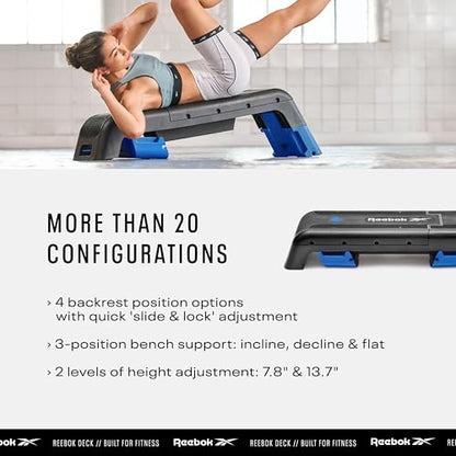 Reebok Deck Multipurpose Adjustable Bench Aerobic Strength Training Incline and Decline2