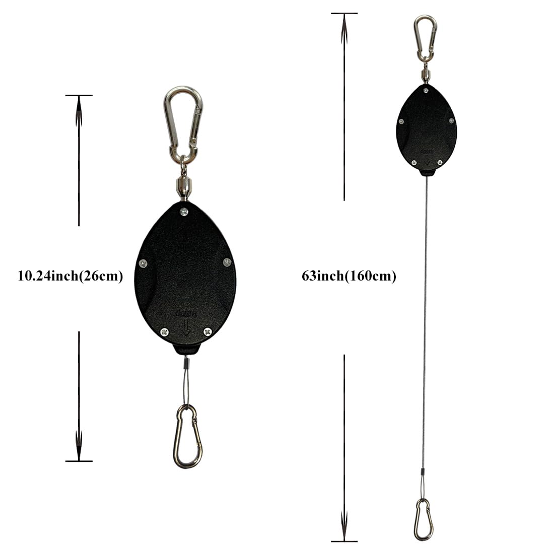 Lythor Retractable Plant Hanger with Pulley System - Adjustable 63Inch Stainless Steel Rope Plant Hooks for Pots Watering, Bird Feeding & Storage | 33lbs Max Load, Rustproof Indoor/Outdoor Use