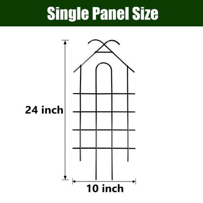ARIFARO 24" Metal Garden Trellis for Climbing Plants, 4 Pack Plant Trellis for Potted Plants, Indoor Outdoor Black Trellis for Vines, Flowers, House Plants, 10" Wide