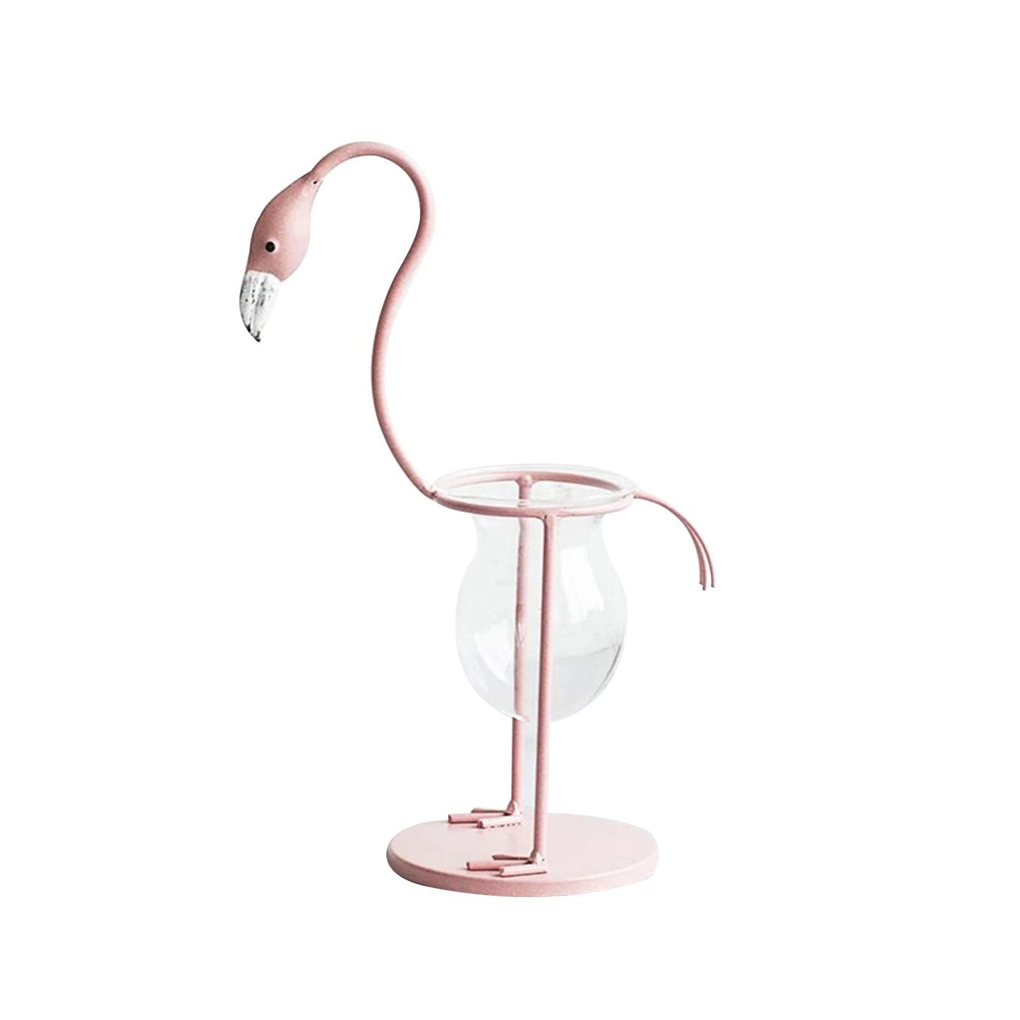 Pink Flamingo Hydroponics Planter Bulb, Propagation Planter for Home Office Desk Decor (Pink, Upright)