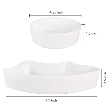 yarlung 11 Inch Ceramic Divided Serving Dishes with Bamboo Platter, Appetizer Tray 5 Removable Snacks Bowls for Candy and Nut, Chips and Dips, No Lid Included