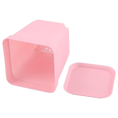 HOIGON 100 Pack 2.75 Inch Pink Square Nursery Pot, 7cm Thickened Plastic Nursery Pots with Drain Holes Trays, Small Square Planting Containers Bulk Set for Seedling Flower Tomatoes Basil