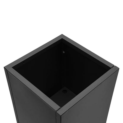 Unnsiapit Steel Planter Box, W14*D14*H30in Metal Decorative Outdoor Planters Flower Pots, Tall Standing Plant Containers for Indoor Garden Patio Porch, Black