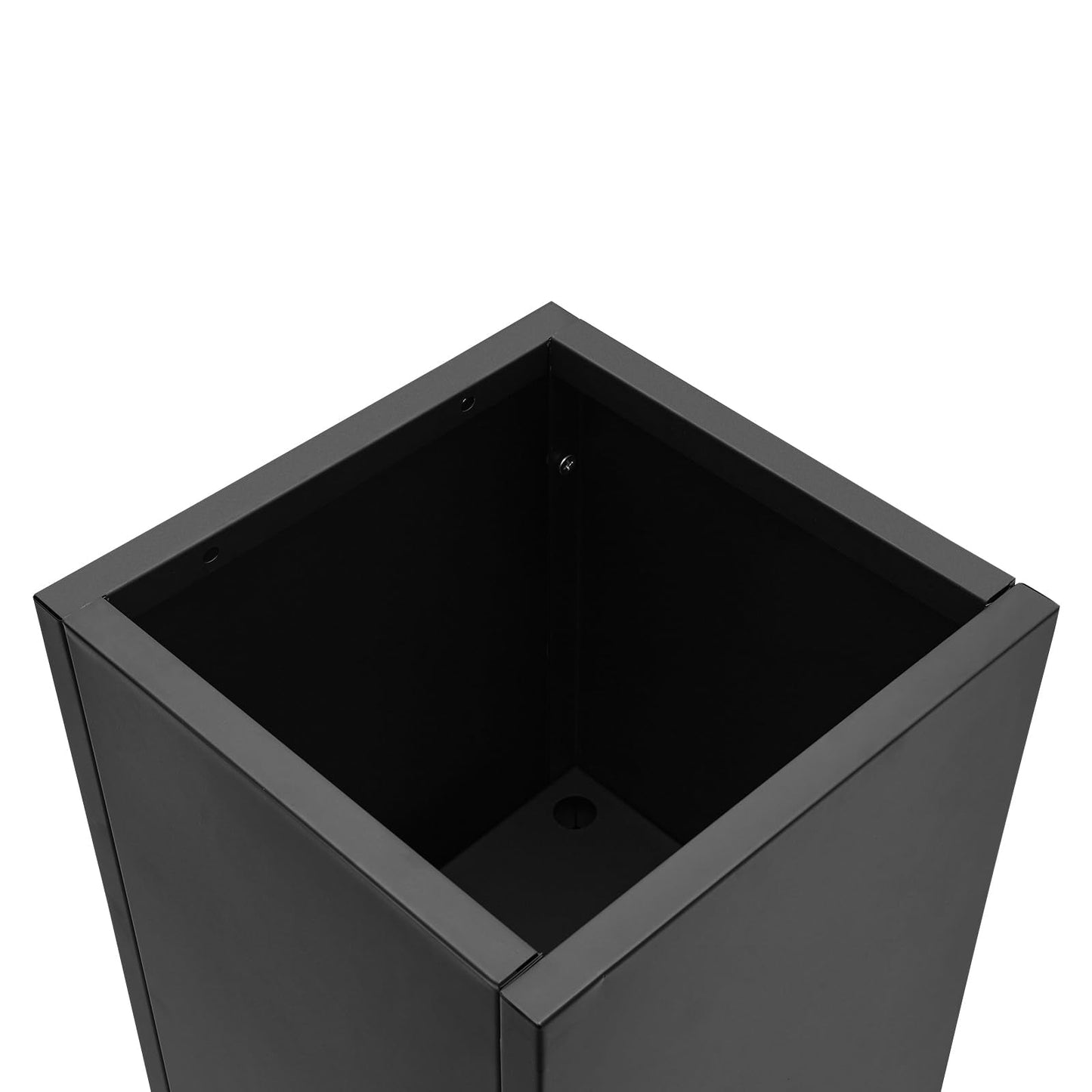 Oiveinya Metal Outdoor Planter Box Rectangular Planter Box Steel Plant Case Metal Plant Holder Large Square Plants Containe (Black/14x14x30in)