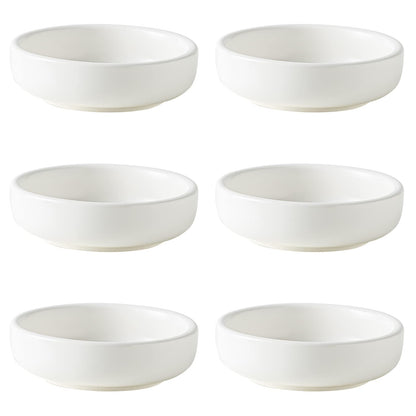 KAMAIDI Dipping Bowls Set, Ceramic Sauce Dishes, 2 oz Soy Sauce Dish, Side Bowls, Small Bowls for BBQ, Condiments, Appetizer, Dessert, Sushi, Set of 6 (White)