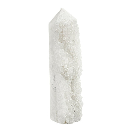 Sportmusies Natural Rock Crystal Cluster Obelisk Wand Tower Home Office Decoration, Irregular-Shaped Geode Stone Mineral Specimen Reiki Collection, 4.33-6.69 inches
