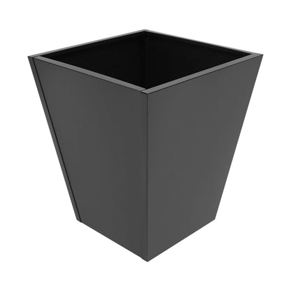 DYNAMI Black Tall Planter for Outdoor Plants,16in W Modern Large Planter Pot with Drainage Hole,Metal Square Flower Pot,for Porch,Garden, Patio, Yard (Black, 16 * 16 * 18in)