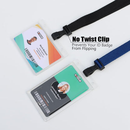 BETOOM 100 Pack Bulk Polyester Breakaway Lanyards with Plastic No Twist Clip & Safety Breakaway Clasp-Great for Radiology-School Hospital-MRI Safe-Neck Strap I.D. Badge Holders 36”(Black)