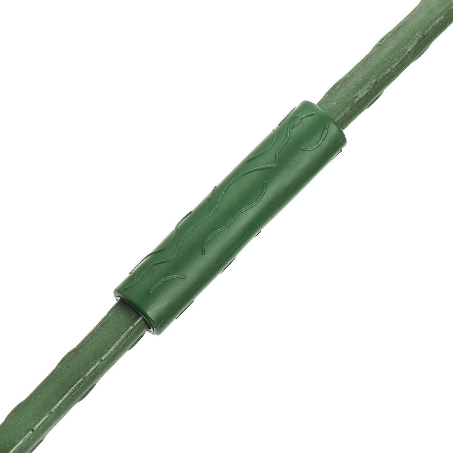 Frcctre 50 Pack 16 Inches Garden Stakes with 25 Connectors, Connectable Plant Support Stakes Plastic Coated Metal Tomato Sticks Plant Climbing Support for Tomatoes, Cucumber, Beans, Potted Plants
