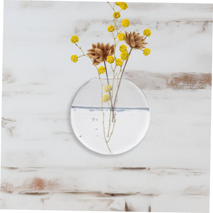 SOLUSTRE 2Pcs Clear Wall Vase Transparent Glass for Indoor Plants Space Saving Wall Decor for Home Office Easy Maintenance Terrarium