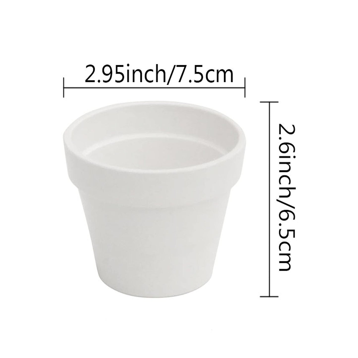 XXYXXY 2.95 inch Clay pots mini Craft Nursery Cactus pots Permeable Succulent Pottery pots DIY Home Office Desktop Window sill Decoration Wedding-White (20)