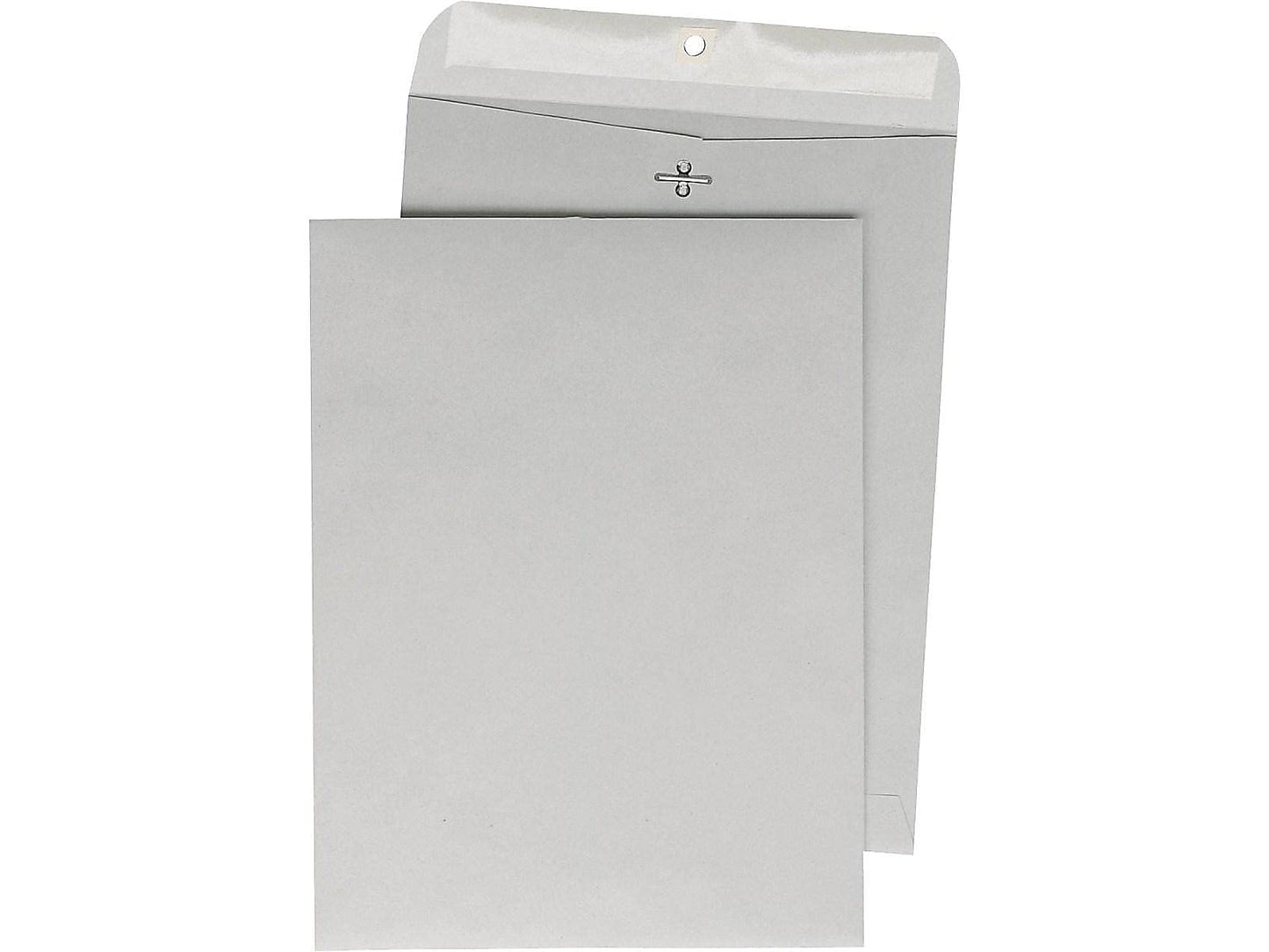 Quality Park Quality Park Executive Gray Gummed Clasp Envelopes (QUA38610), 12 x 15.5 Inches