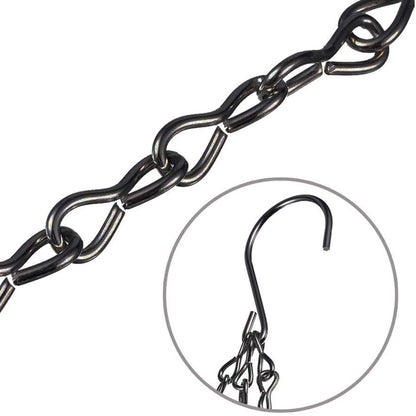 Andy's Orchids 4 Strand Metal Hanging Baskets Chain with Hooks, 4PCS 16inch Flower Plant Pot Chain, Indoor Outdoor Replacement Plant Hangers for Bird Feeders, Planters, Lanterns and Ornaments, Black