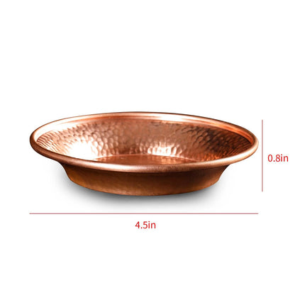 Amitofo 4.5”Copper Decorative Bowl Hand-Hammered by Tibet for Sauces Plate, Dips Tray Smudging Bowl, Offering Bowl, Incense Burner Holder, Ash Catcher,Jewelry Dish