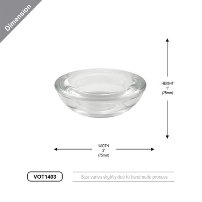 WGV Sturdy Tea Light Votive Candle Holder 3" W, Clear Heavy Thick Chubby Plate Bowl Glass, Small Accent Decor, 24 Pieces